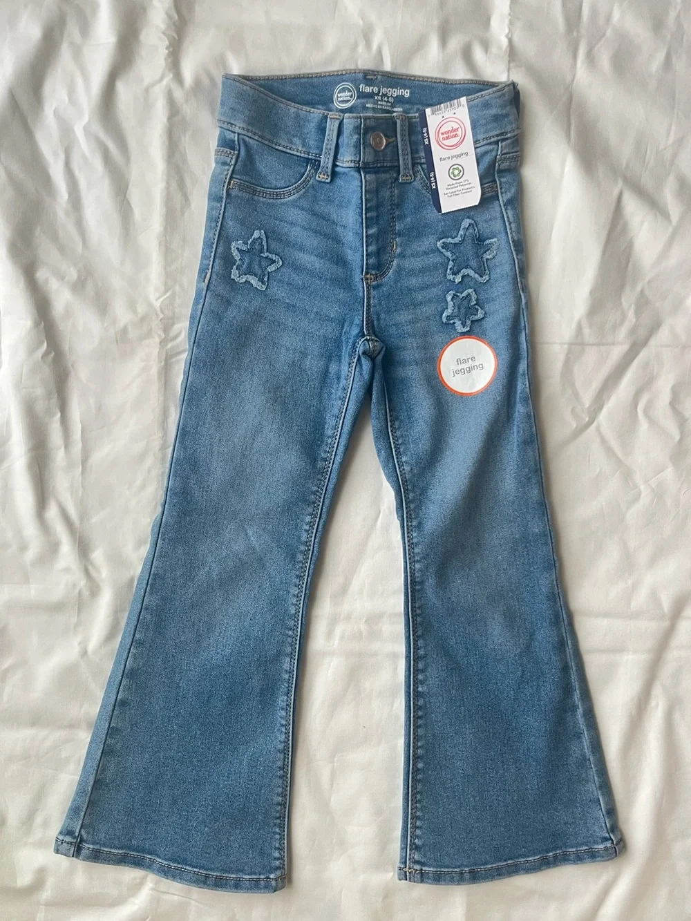 NWT Kids Flare Jegging with Star Appliqué - Light Blue size 4/5